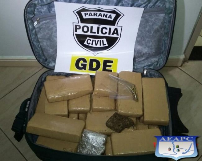 GDE DA POLICIA CIVIL PRENDE SUSPEITO COM MALA CHEIA DE MACONHA