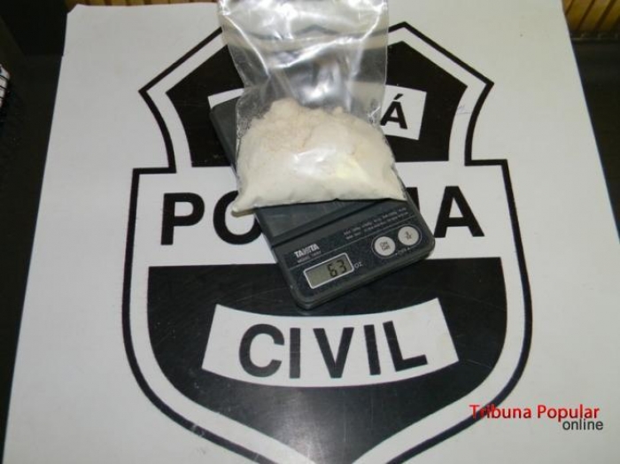 Grupo de Diligências Especiais da Policia Civil apreende 63 gramas de cocaína