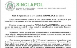 Carta de apresentação da nova Diretoria do SINCLAPOL parte 1